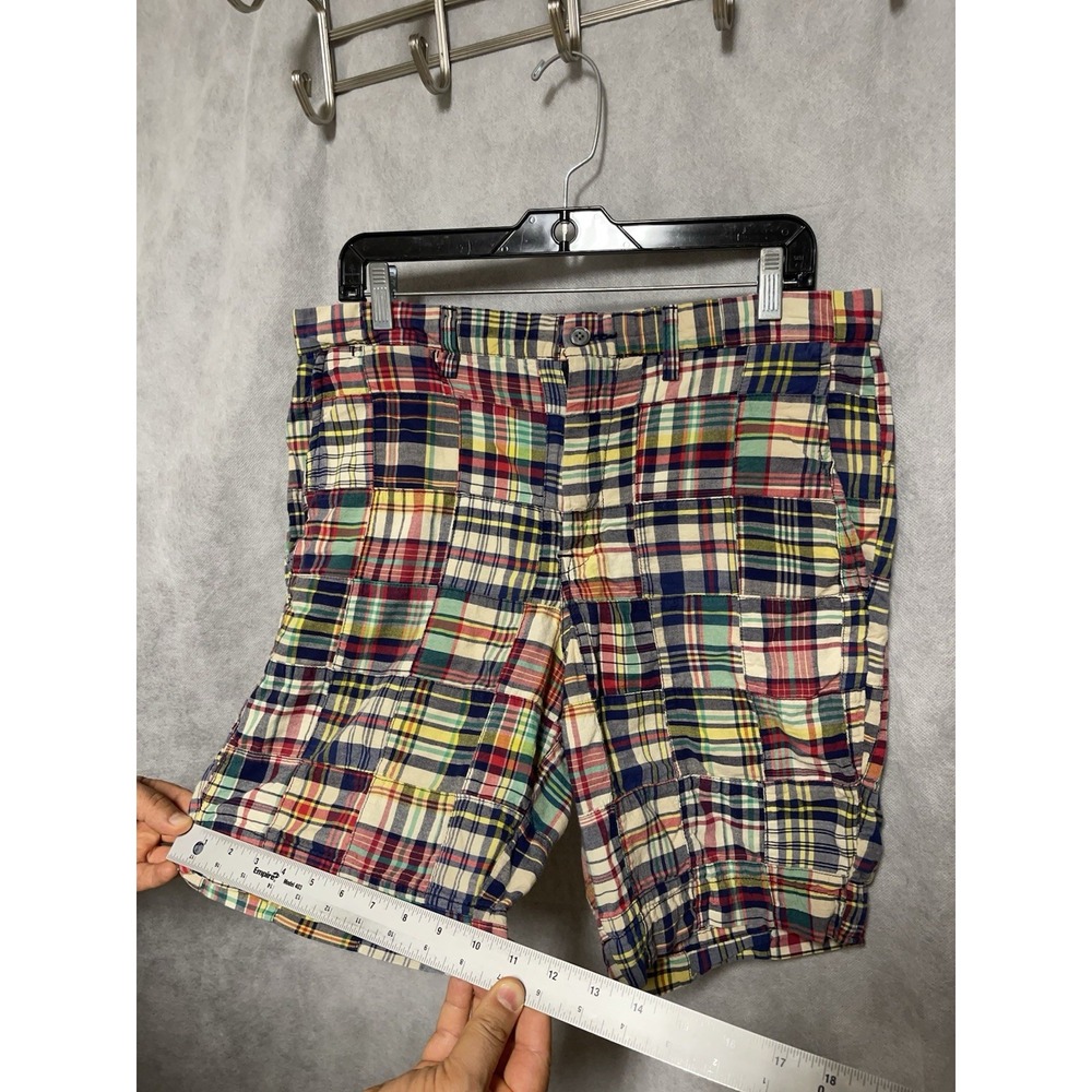 Polo Ralph Lauren Shorts Men 32 Indian Madras Patchwork Flesh Pony Chino Casual - Picture 4 of 10